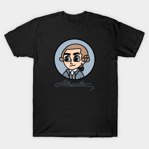 Chibi Alexander Hamilton - Patriot Portrait (Small Design) T-Shirt by Aeriskate